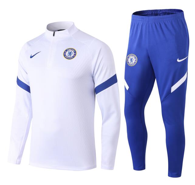 Chelsea White Sweatshirt training Suit with pants 2020/21